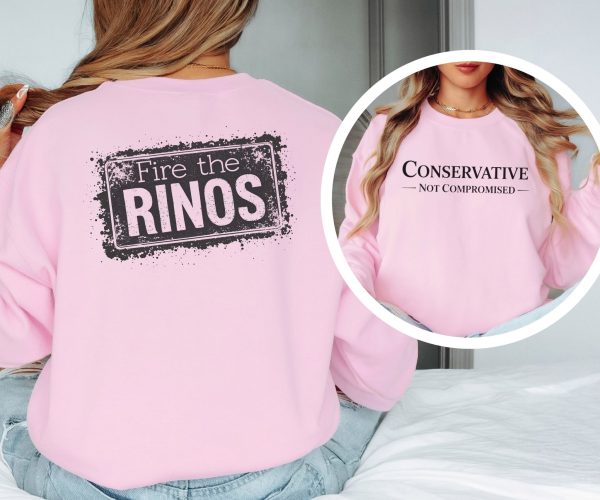 Conservative Not Compromised Fire the Rinos - Unisex Heavy Blend™ Crewneck Sweatshirt Gildan 18000 - Image 17