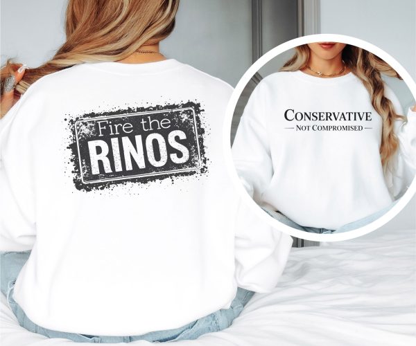 Conservative Not Compromised Fire the Rinos - Unisex Heavy Blend™ Crewneck Sweatshirt Gildan 18000 - Image 7