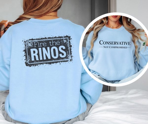 Conservative Not Compromised Fire the Rinos - Unisex Heavy Blend™ Crewneck Sweatshirt Gildan 18000 - Image 15