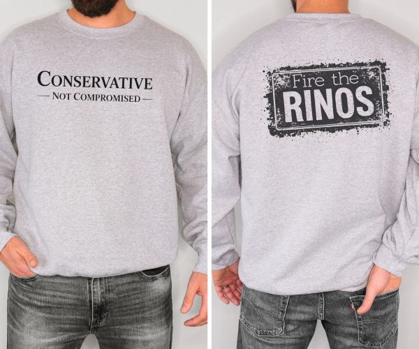 Conservative Not Compromised Fire the Rinos - Unisex Heavy Blend™ Crewneck Sweatshirt Gildan 18000 - Image 13