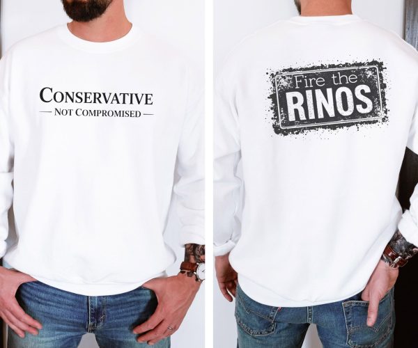Conservative Not Compromised Fire the Rinos - Unisex Heavy Blend™ Crewneck Sweatshirt Gildan 18000 - Image 9