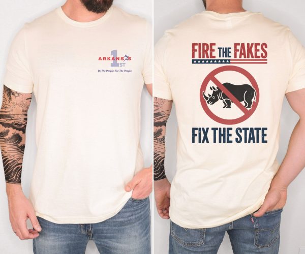 Fire the Fakes Flag No Rino Fix the State - Bella Canvas 3001 - Unisex Short Sleeve Tee - Image 4