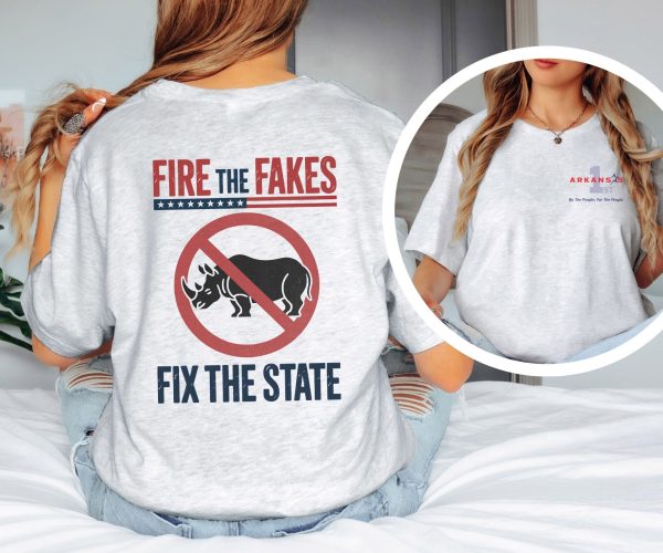 Fire the Fakes Flag No Rino Fix the State - Bella Canvas 3001 - Unisex Short Sleeve Tee - Image 13
