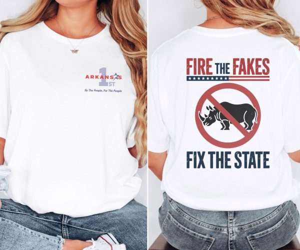 Fire the Fakes Flag No Rino Fix the State - Bella Canvas 3001 - Unisex Short Sleeve Tee - Image 8