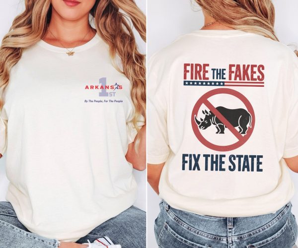 Fire the Fakes Flag No Rino Fix the State - Bella Canvas 3001 - Unisex Short Sleeve Tee - Image 5