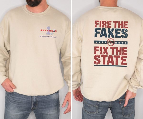 Fire the Fakes Small Rino Fix The State - Unisex Heavy Blend™ Crewneck Sweatshirt Gildan 18000 - Image 13