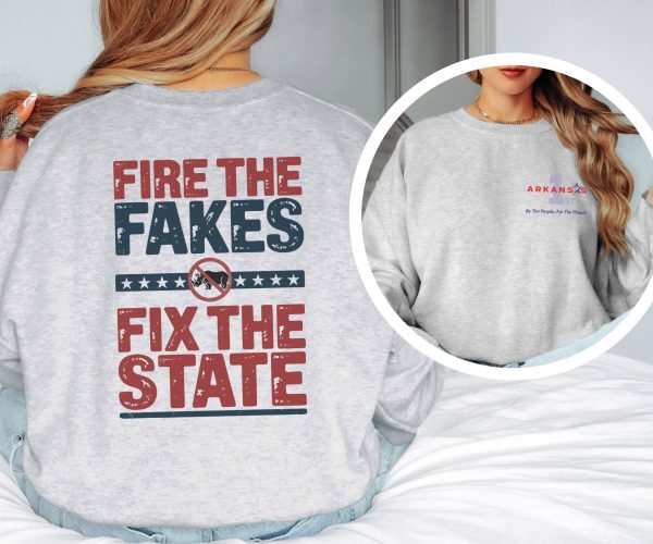 Fire the Fakes Small Rino Fix The State - Unisex Heavy Blend™ Crewneck Sweatshirt Gildan 18000 - Image 3