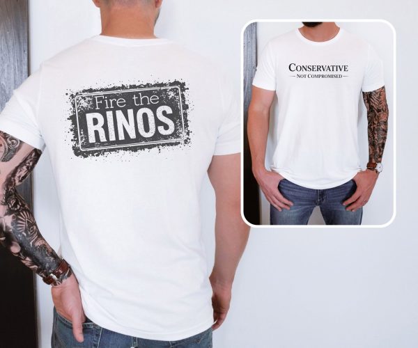 Conservative Not Compromised Fire the Rinos Stamp - Bella Canvas 3001 - Unisex Short Sleeve Tee - Image 6