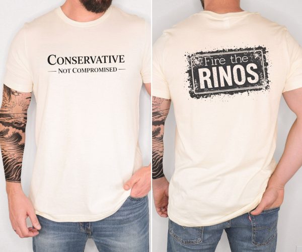 Conservative Not Compromised Fire the Rinos Stamp - Bella Canvas 3001 - Unisex Short Sleeve Tee - Image 11