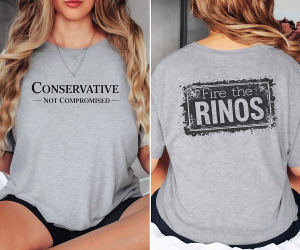 Conservative Not Compromised Fire the Rinos Stamp - Bella Canvas 3001 - Unisex Short Sleeve Tee - Image 15