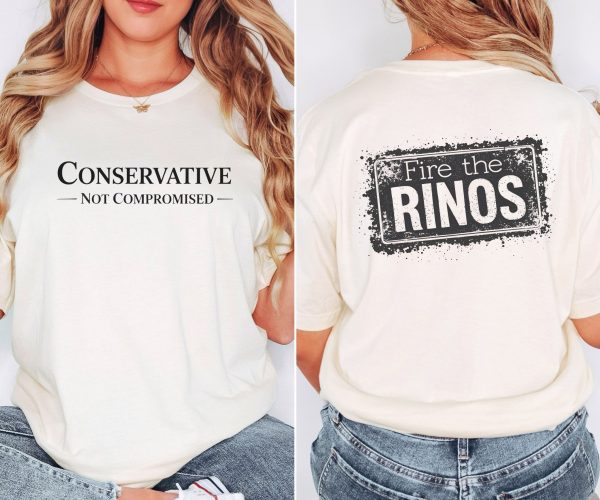 Conservative Not Compromised Fire the Rinos Stamp - Bella Canvas 3001 - Unisex Short Sleeve Tee - Image 12