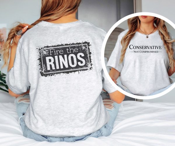 Conservative Not Compromised Fire the Rinos Stamp - Bella Canvas 3001 - Unisex Short Sleeve Tee - Image 3