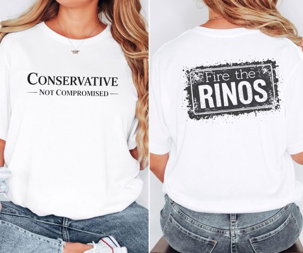 Conservative Not Compromised Fire the Rinos Stamp - Bella Canvas 3001 - Unisex Short Sleeve Tee - Image 7