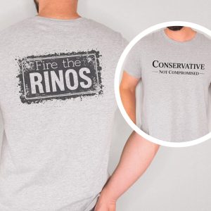 Conservative Not Compromised Fire the Rinos Stamp - Bella Canvas 3001 - Unisex Short Sleeve Tee