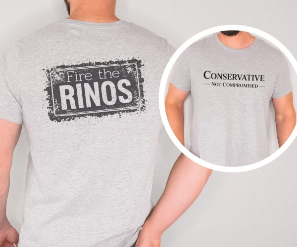 Conservative Not Compromised Fire the Rinos Stamp - Bella Canvas 3001 - Unisex Short Sleeve Tee
