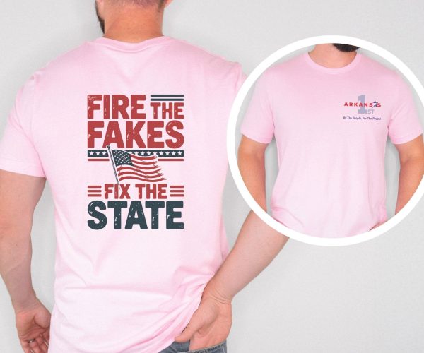 Fire the Fakes Flag Fix the State Arkansas 1st - Bella Canvas 3001 - Unisex Short Sleeve Tee - Image 18