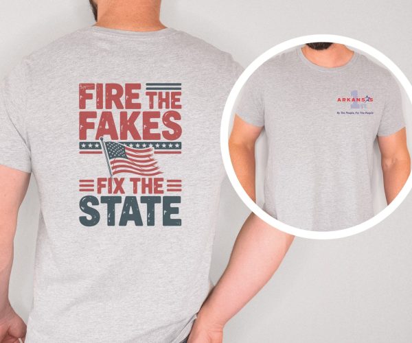 Fire the Fakes Flag Fix the State Arkansas 1st - Bella Canvas 3001 - Unisex Short Sleeve Tee - Image 12