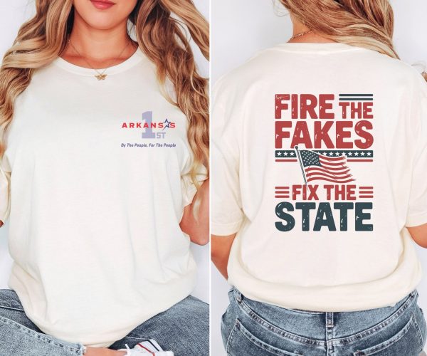 Fire the Fakes Flag Fix the State Arkansas 1st - Bella Canvas 3001 - Unisex Short Sleeve Tee