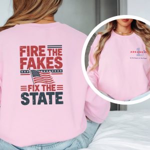 Fire the Fakes Flag Fix The State Arkansas 1st - Unisex Heavy Blend™ Crewneck Sweatshirt Gildan 18000
