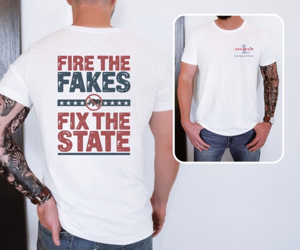 Fire the Fakes Small Rino Fix The State - Bella Canvas 3001 - Unisex Short Sleeve Tee