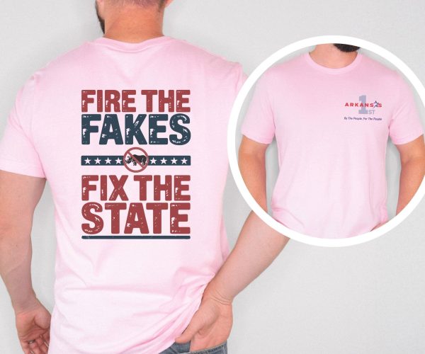 Fire the Fakes Small Rino Fix The State - Bella Canvas 3001 - Unisex Short Sleeve Tee - Image 19