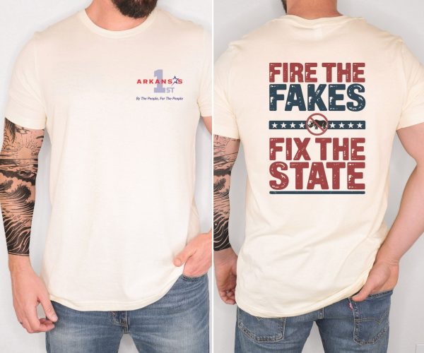 Fire the Fakes Small Rino Fix The State - Bella Canvas 3001 - Unisex Short Sleeve Tee - Image 6