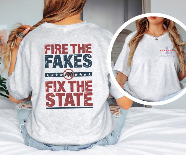 Fire the Fakes Small Rino Fix The State - Bella Canvas 3001 - Unisex Short Sleeve Tee - Image 12