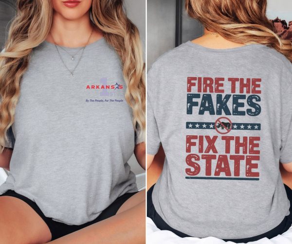 Fire the Fakes Small Rino Fix The State - Bella Canvas 3001 - Unisex Short Sleeve Tee - Image 17