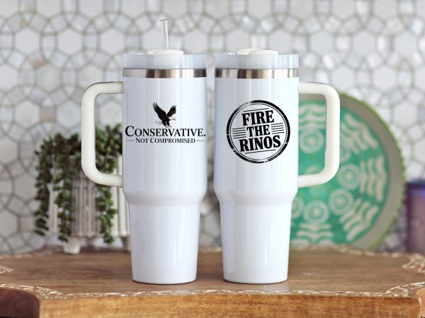 Conservative Not Compromised Fire the Rinos – 40oz Tumbler - Image 4