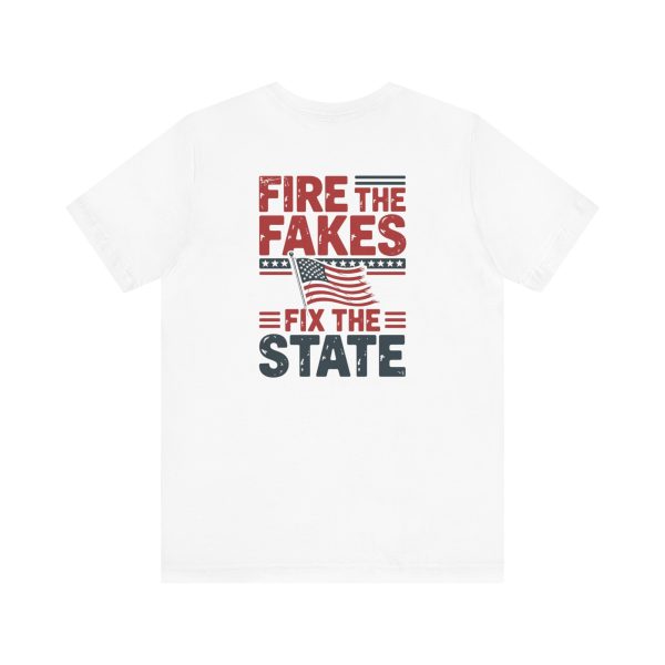 Fire the Fakes Flag Fix the State Arkansas 1st - Bella Canvas 3001 - Unisex Short Sleeve Tee - Image 9